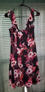 Black and pink floral dress